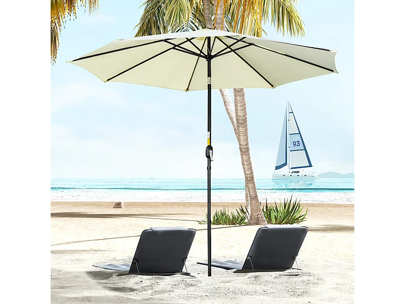 Ombrellone da giardino inclinabile con manovella ø3x2.5 m beige