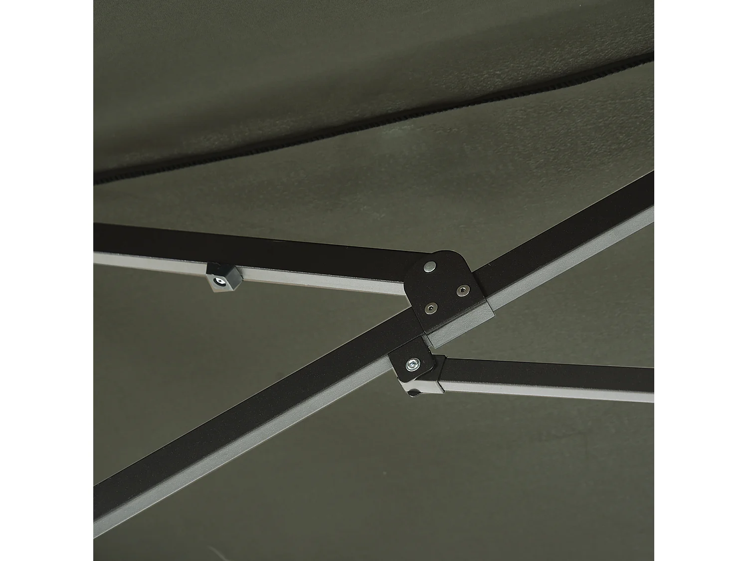 Ombrellone parasole da esterno tessuto poliestere acciaio grigio