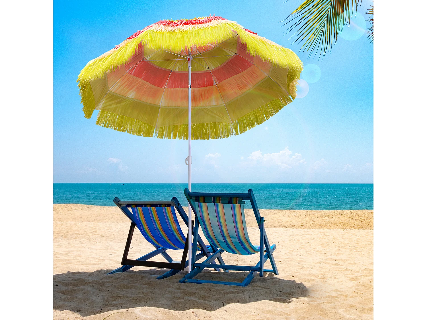 Ombrellone da giardino 1.6x1.6m a 8 stecche in metallo colorato