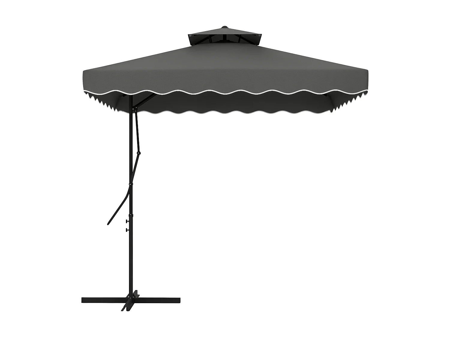 Ombrellone da giardino decentrato 2.5x2.5m con manovella grigio