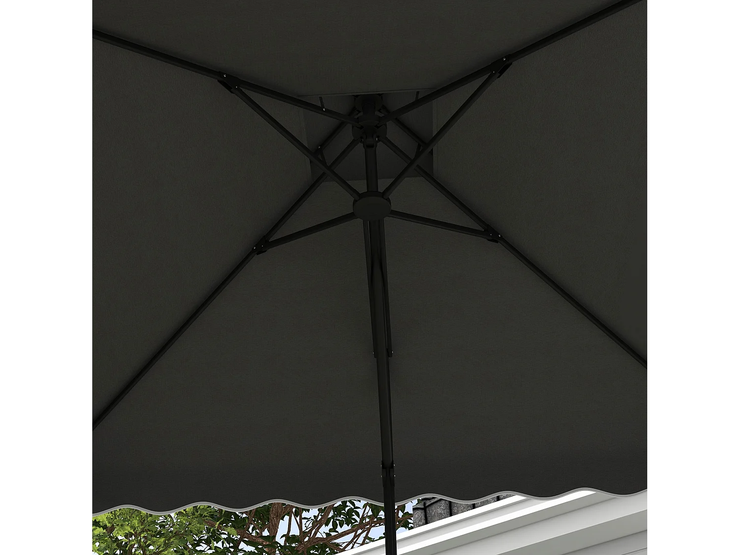 Ombrellone da giardino decentrato 2.5x2.5m con manovella grigio