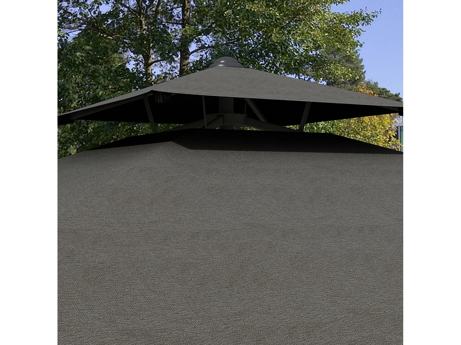 Ombrellone da giardino decentrato 2.5x2.5m con manovella grigio