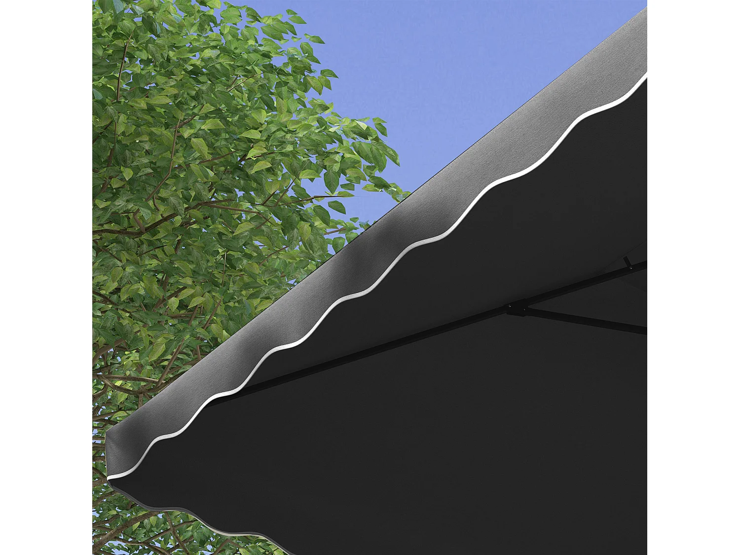 Ombrellone da giardino decentrato 2.5x2.5m con manovella grigio