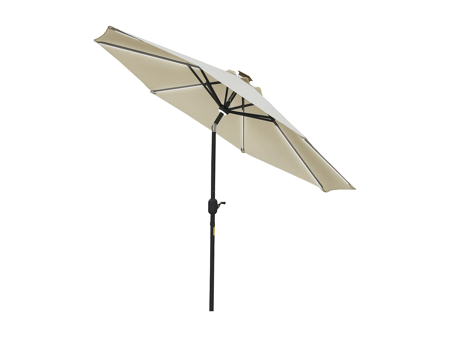 Ombrellone da giardino φ270 x 245acm con manovella e luci led