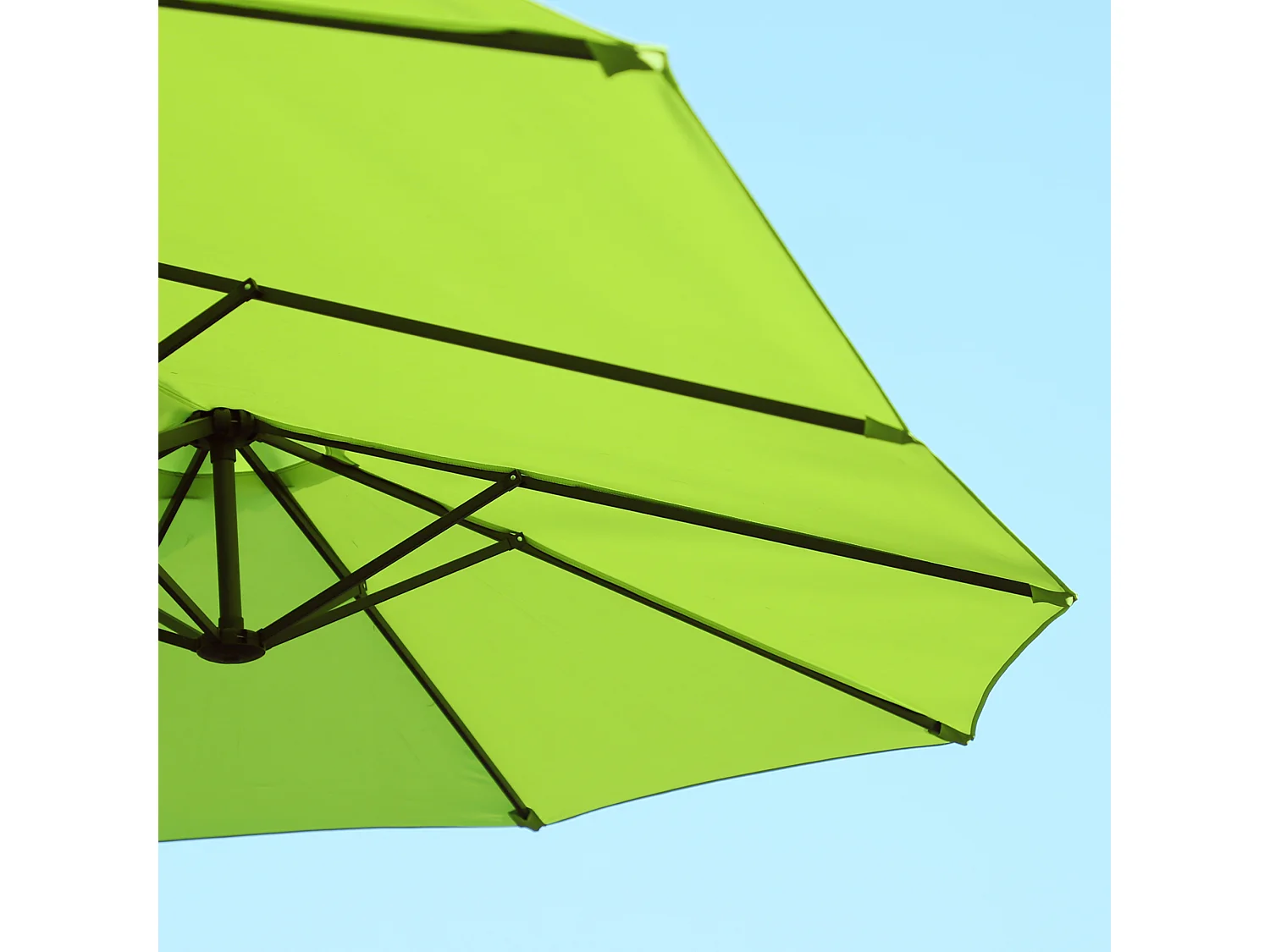 Ombrellone da giardino doppio con apertura a manovella verde