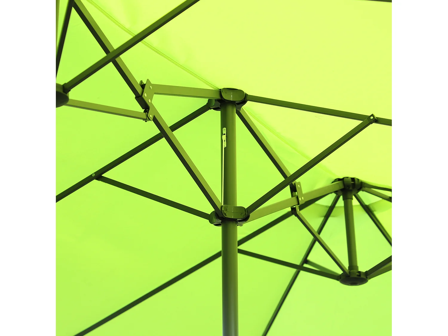 Ombrellone da giardino doppio con apertura a manovella verde
