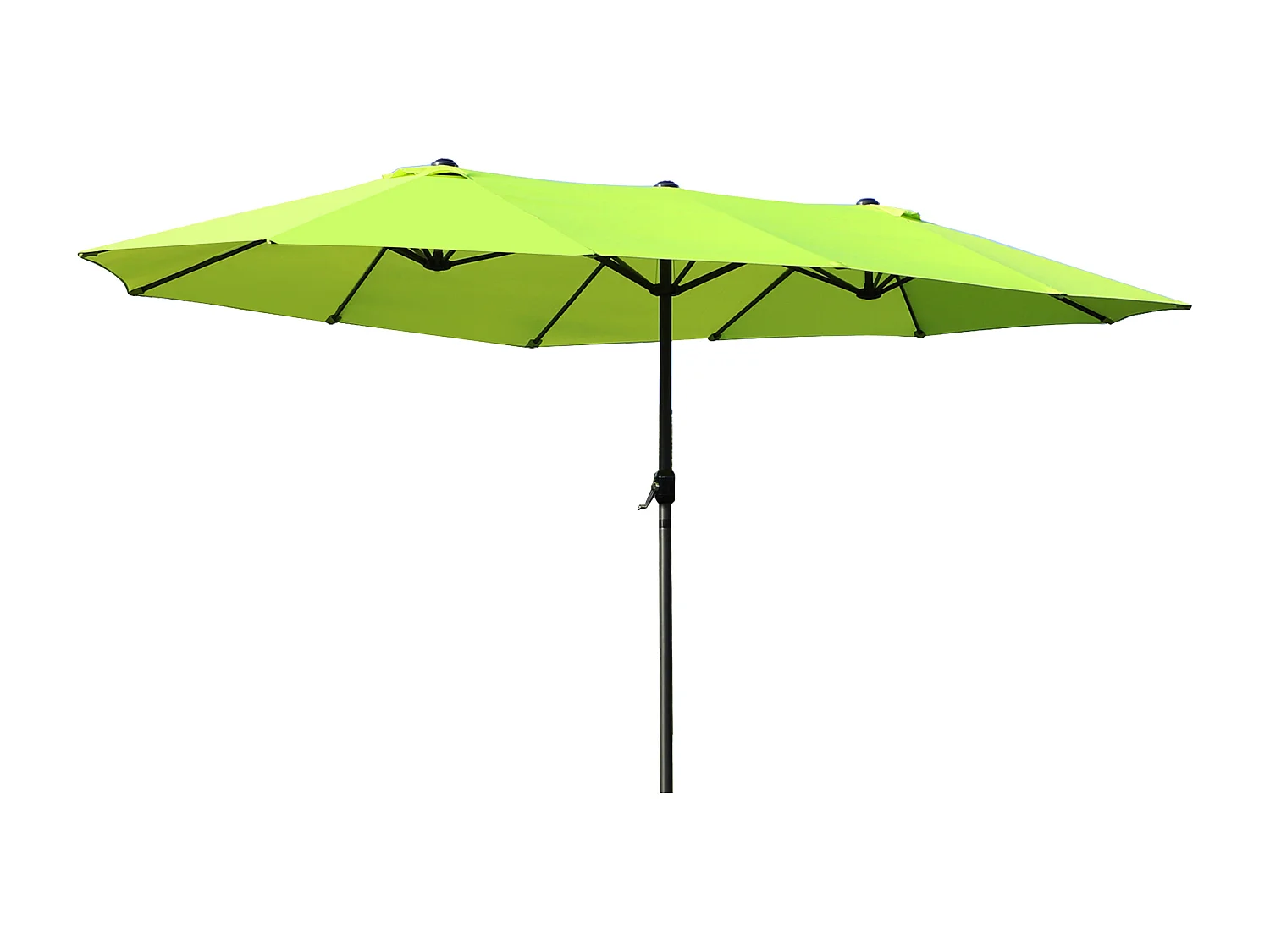 Ombrellone da giardino doppio con apertura a manovella verde