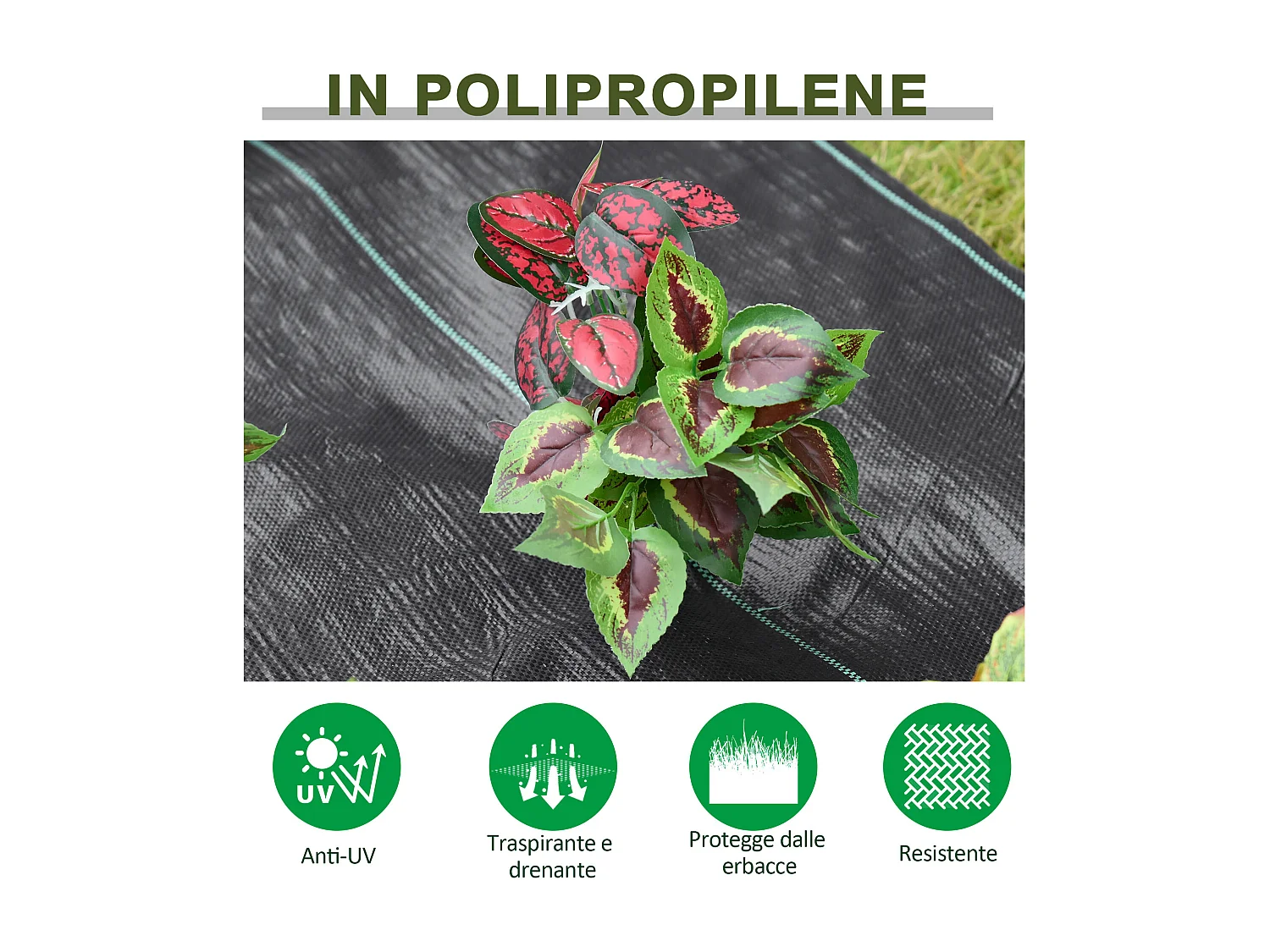 Telo nero pacciamatura 50x2m drenante per orto serra giardino