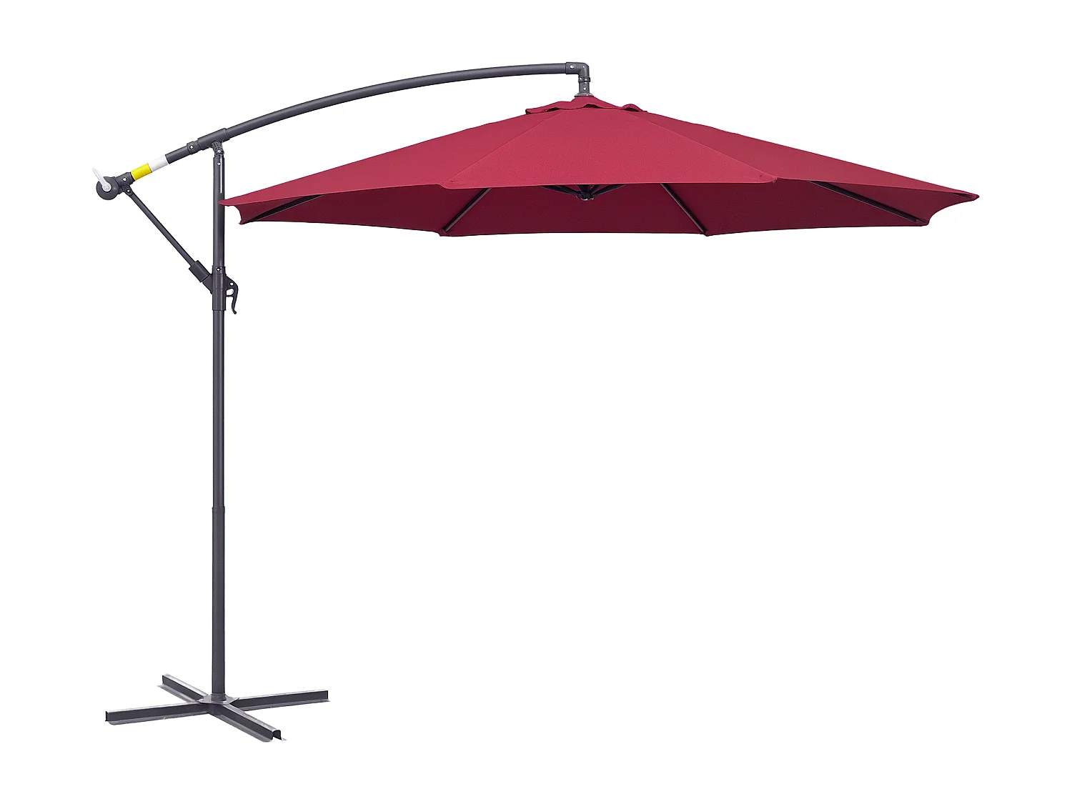 Ombrellone da giardino 3x2.5 m a braccio inclinabile rosso