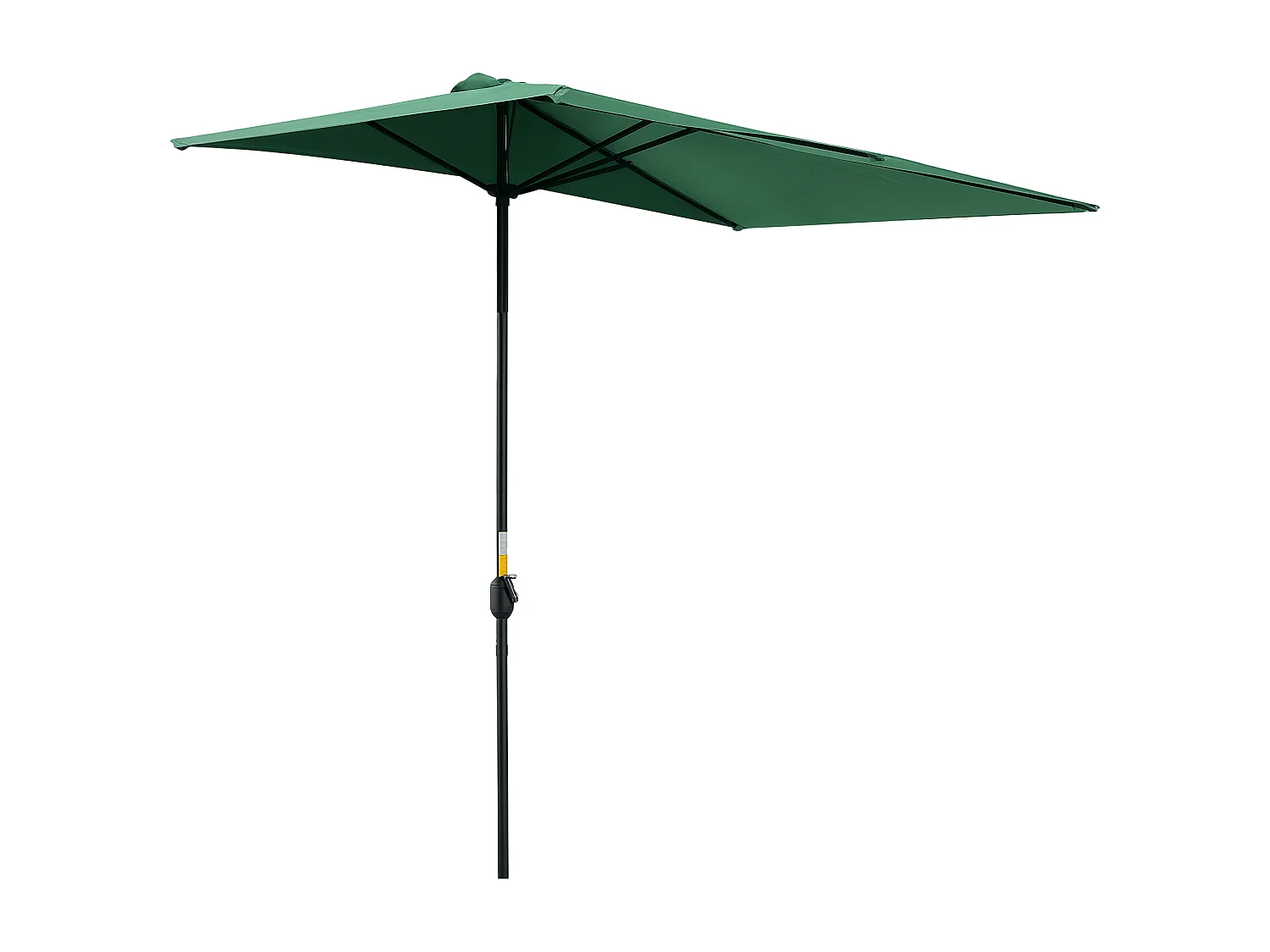 Ombrellone mezzaluna da parete con apertura a manovella verde