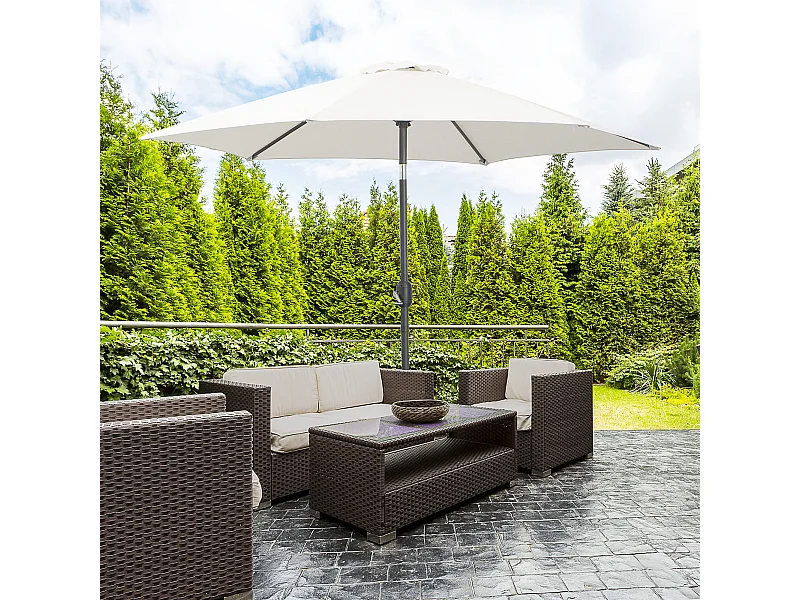 Ombrellone da giardino inclinabile con manovella 2.6x2.4 m