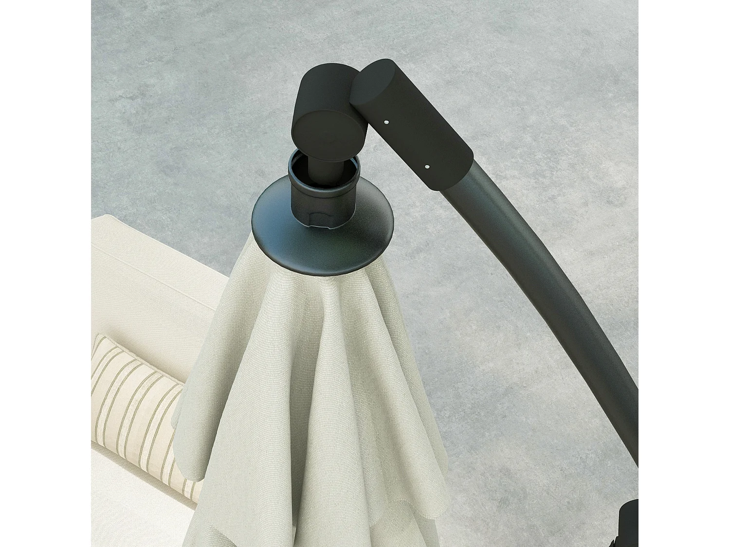 Ombrellone a braccio a 8 stecche con base a croce ø3x2.6 m grigio