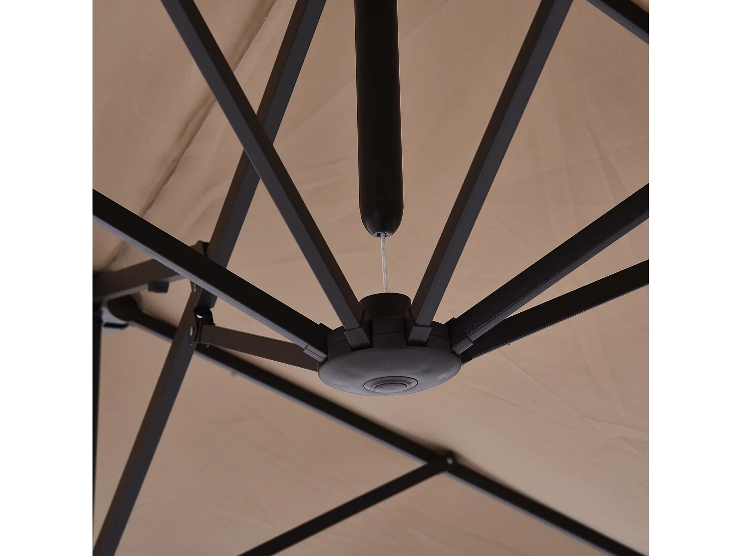 Ombrellone da giardino doppio con apertura a manovella