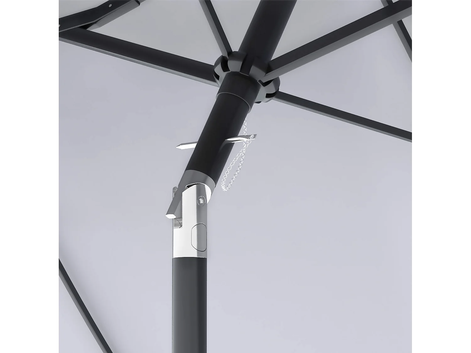 Ombrellone giardino doppio e manovella 295x152x222cm bianco