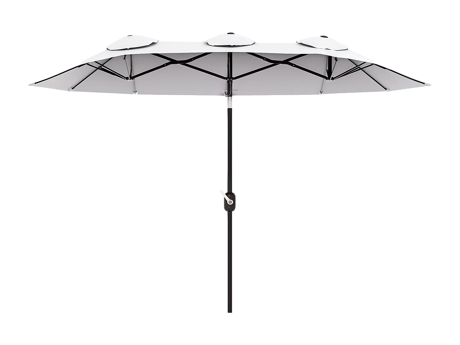 Ombrellone giardino doppio e manovella 295x152x222cm bianco