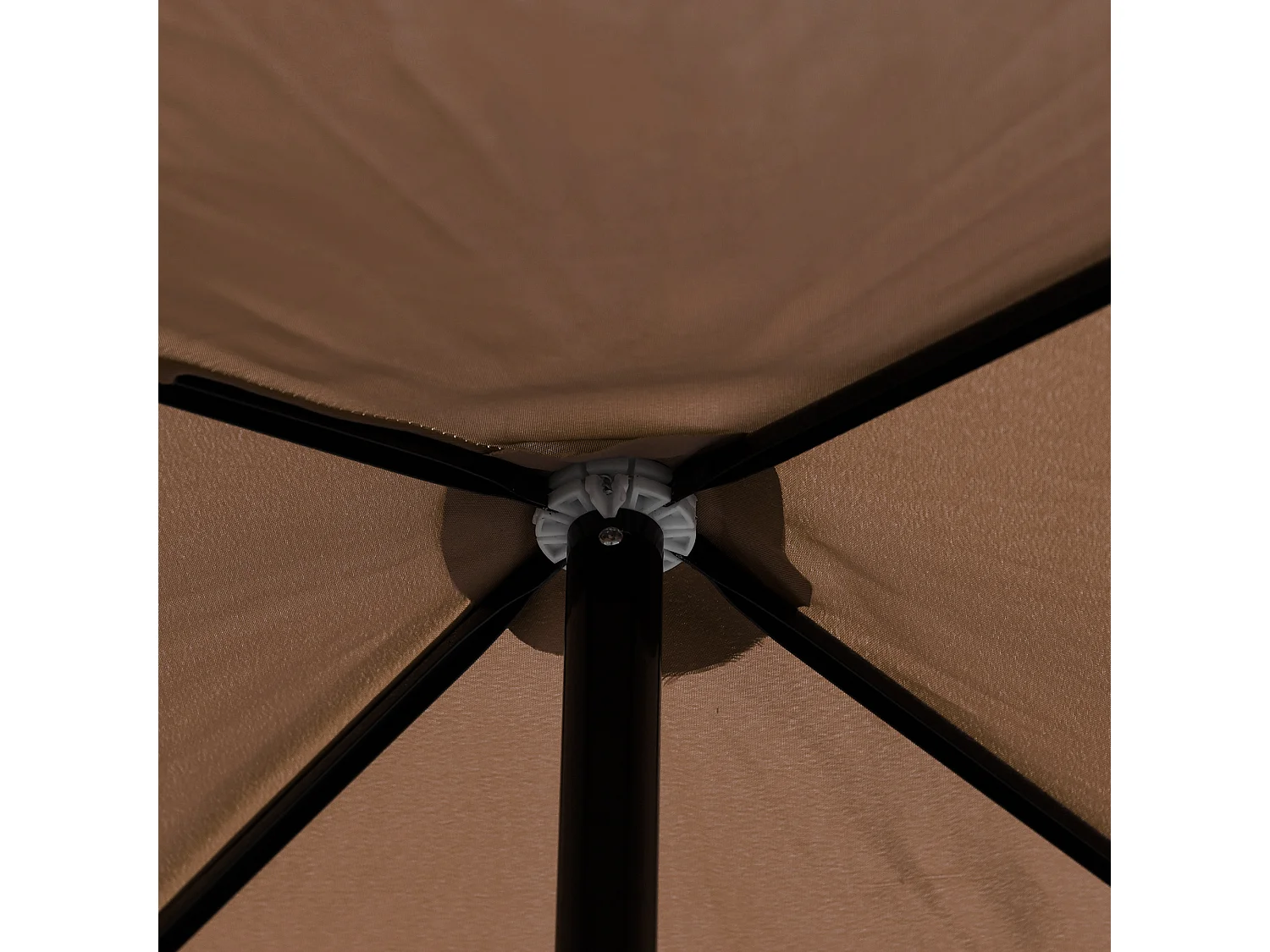 Ombrellone 2x2 m da esterno con tettuccio quadrato caffè