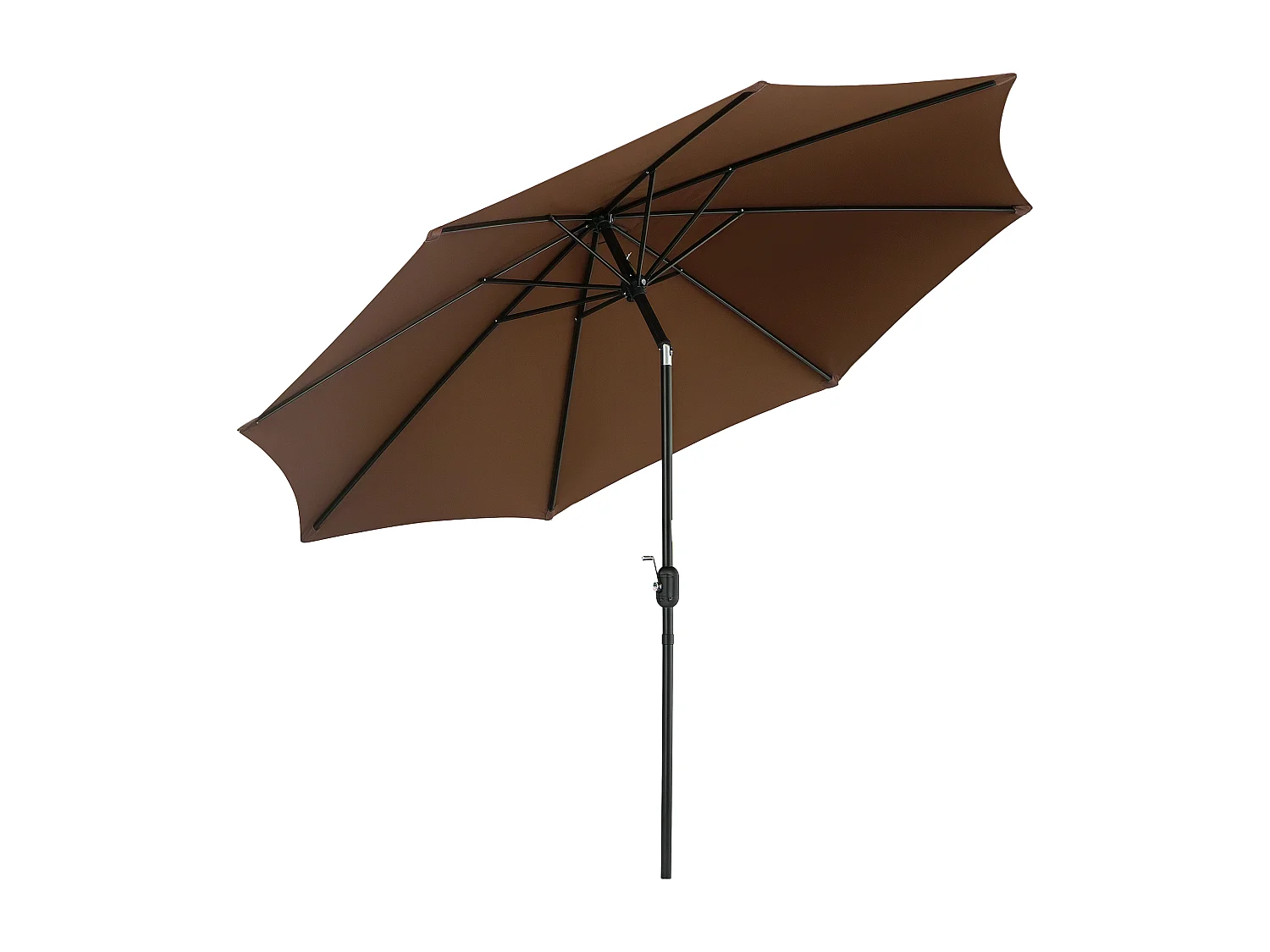 Ombrellone da giardino 3x2.5 m con manovella color caffè