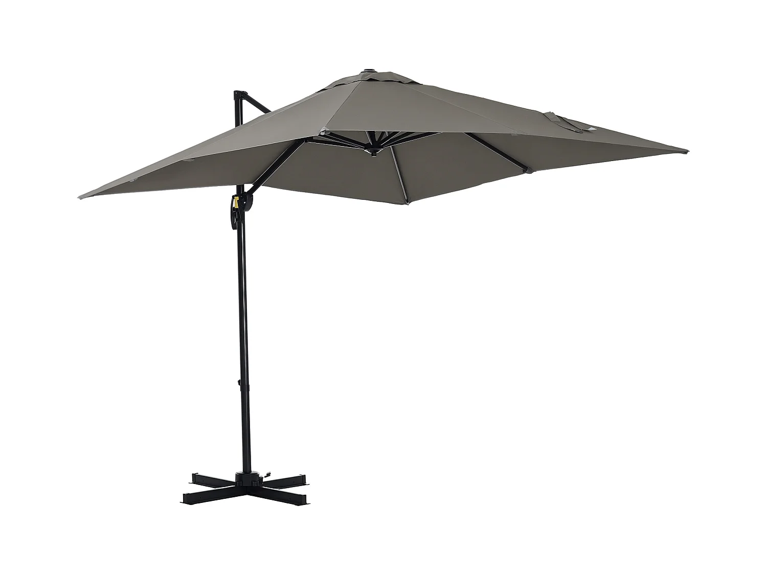 Ombrellone da giardino a manovella 2.5x2.5m girevole grigio chiaro