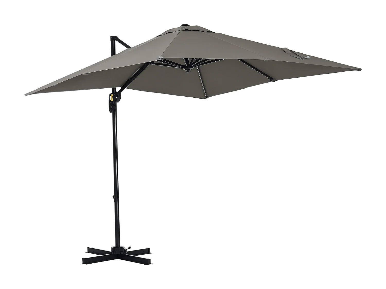 Ombrellone da giardino a manovella 2.5x2.5m girevole grigio chiaro