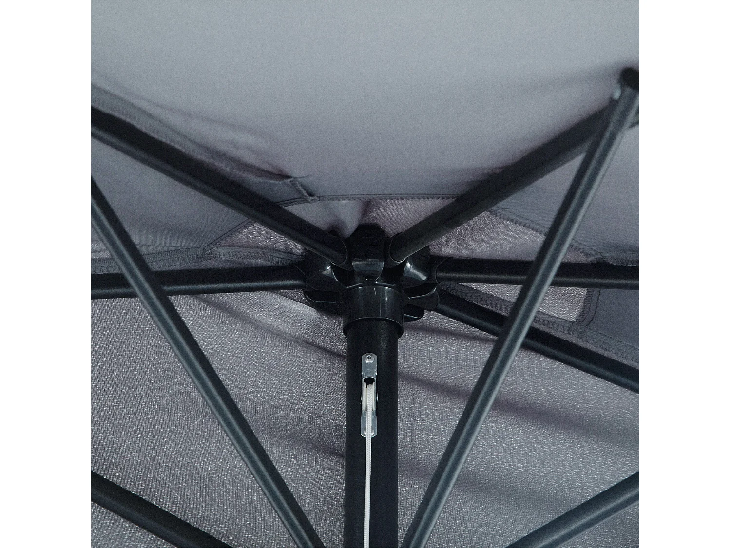 Ombrellone semicircolare impermeabile anti uv 269x138x236cm grigio