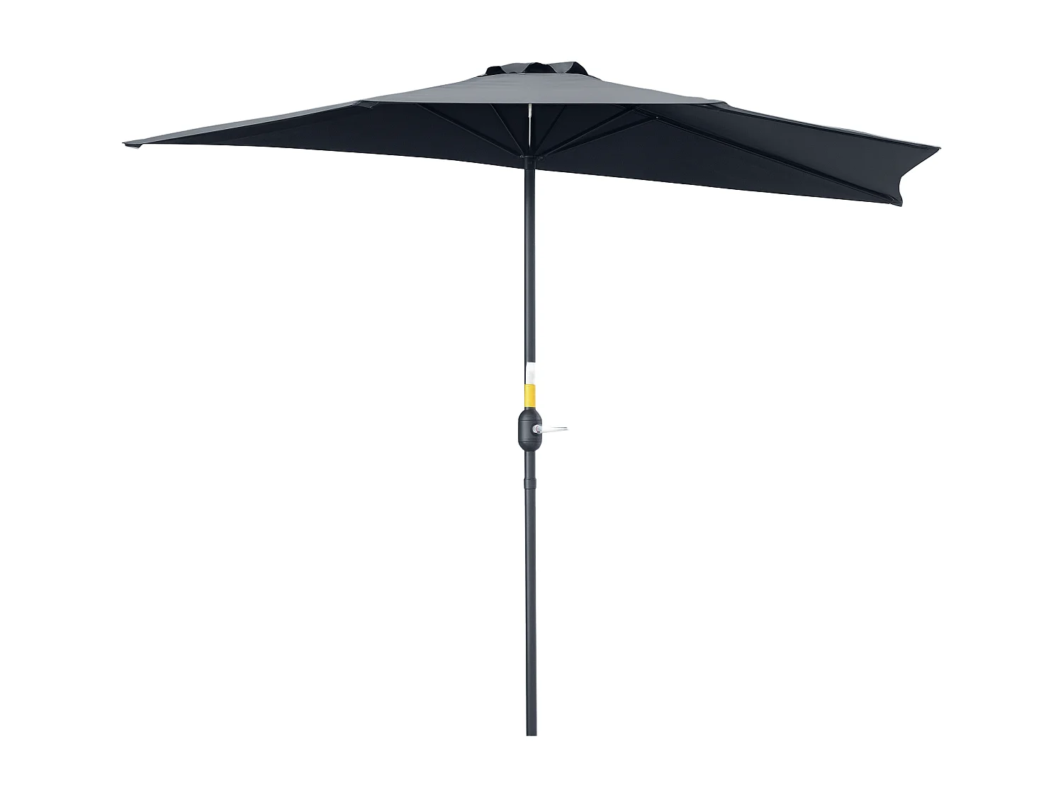 Ombrellone semicircolare impermeabile anti uv 269x138x236cm grigio