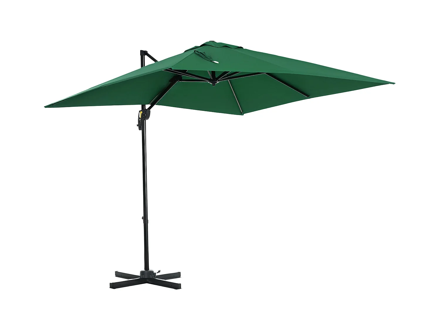 Ombrellone da giardino a manovella 2.5x2.5m girevole verde