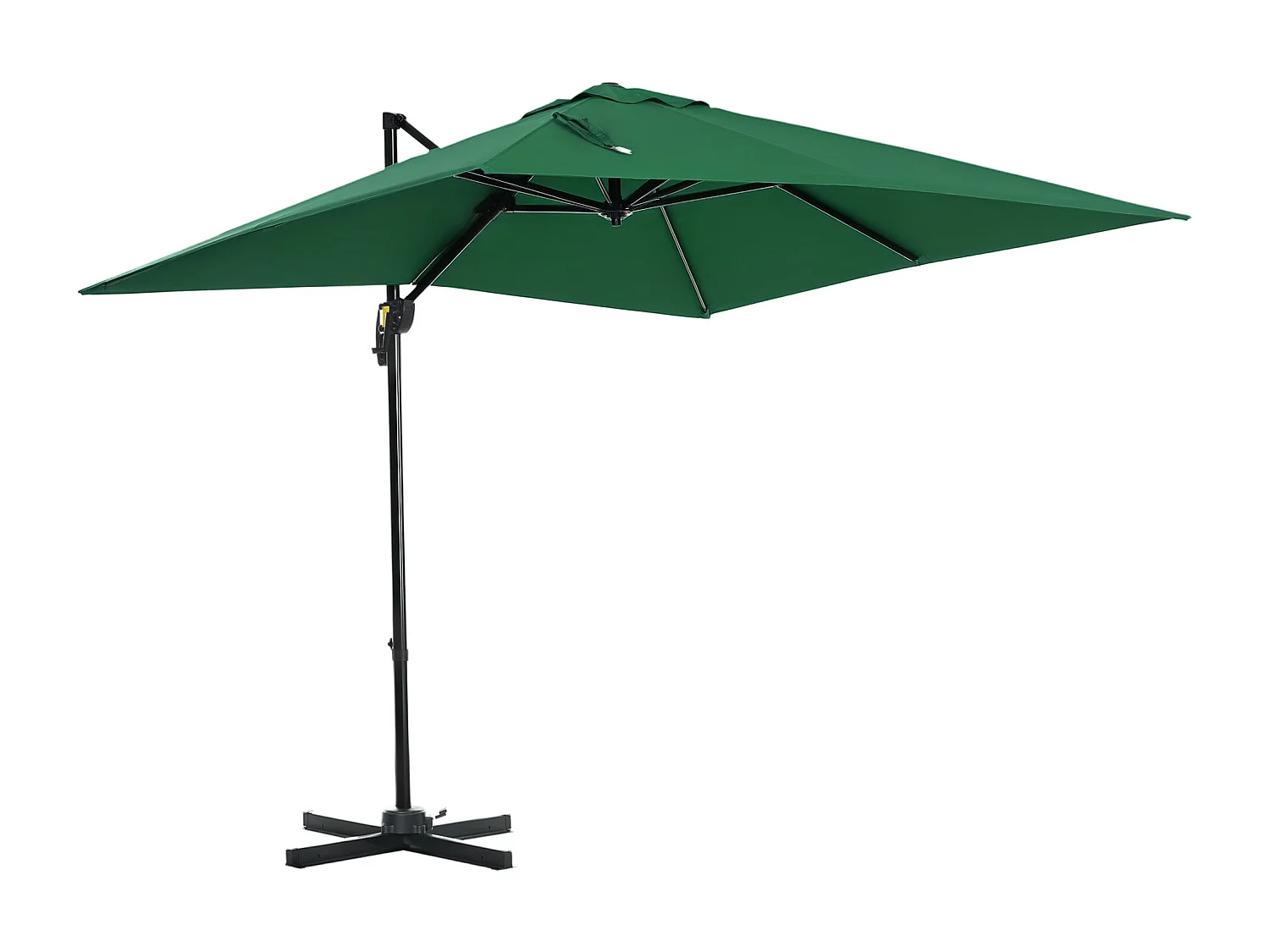 Ombrellone da giardino a manovella 2.5x2.5m girevole verde