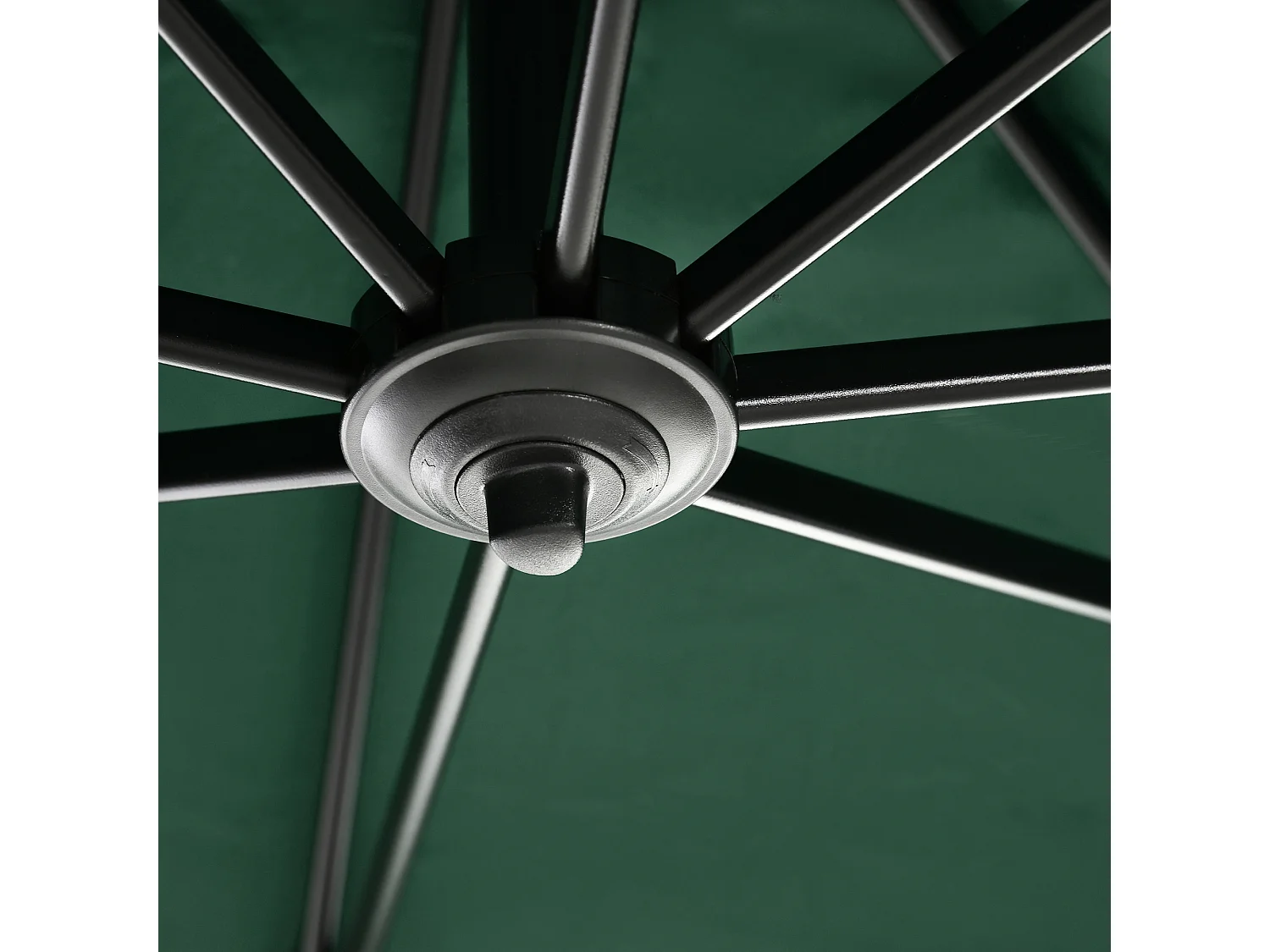 Ombrellone da giardino a manovella 2.5x2.5m girevole verde