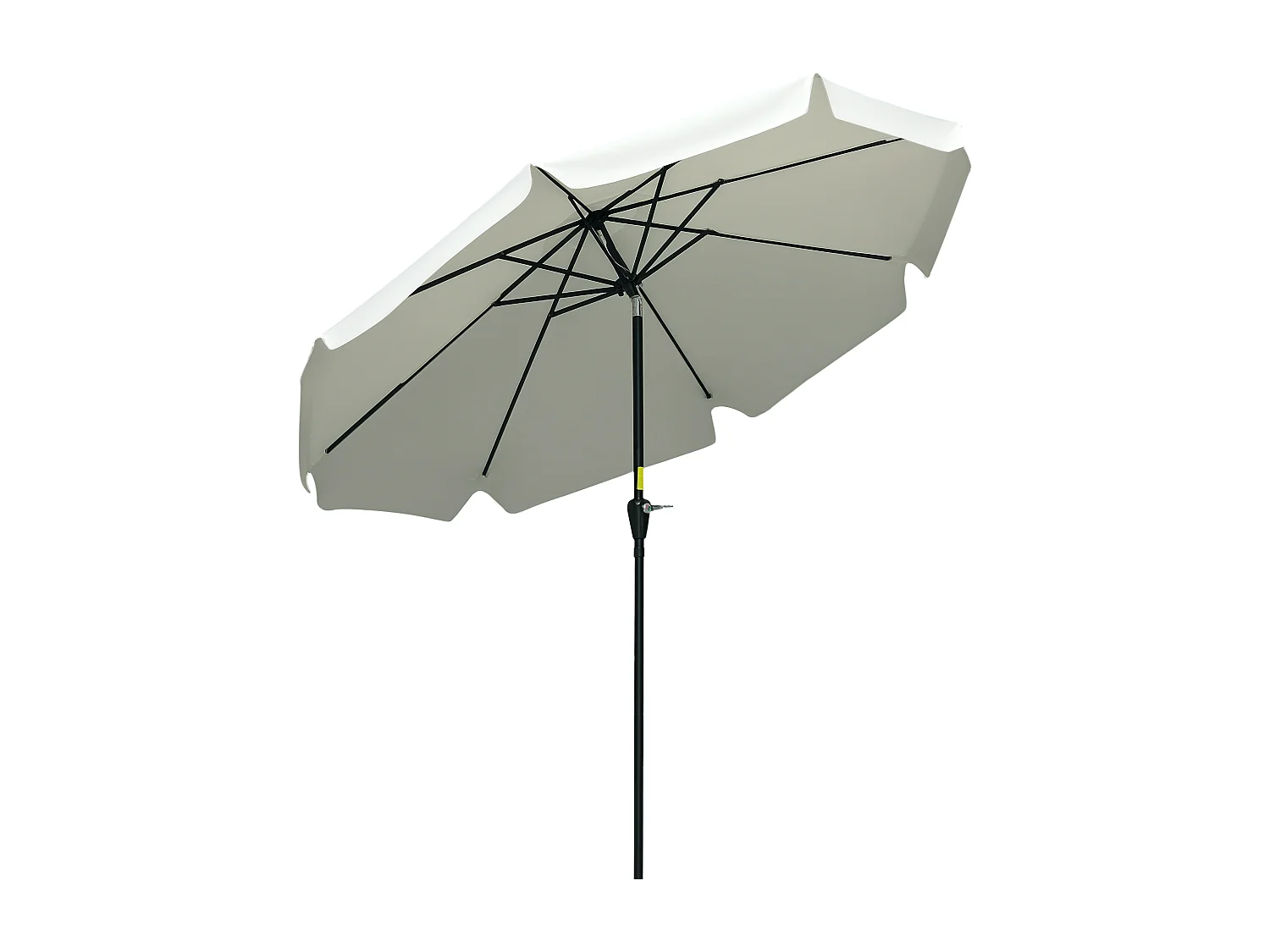 Ombrellone rotondo inclinabile da giardino con manovella bianco crema