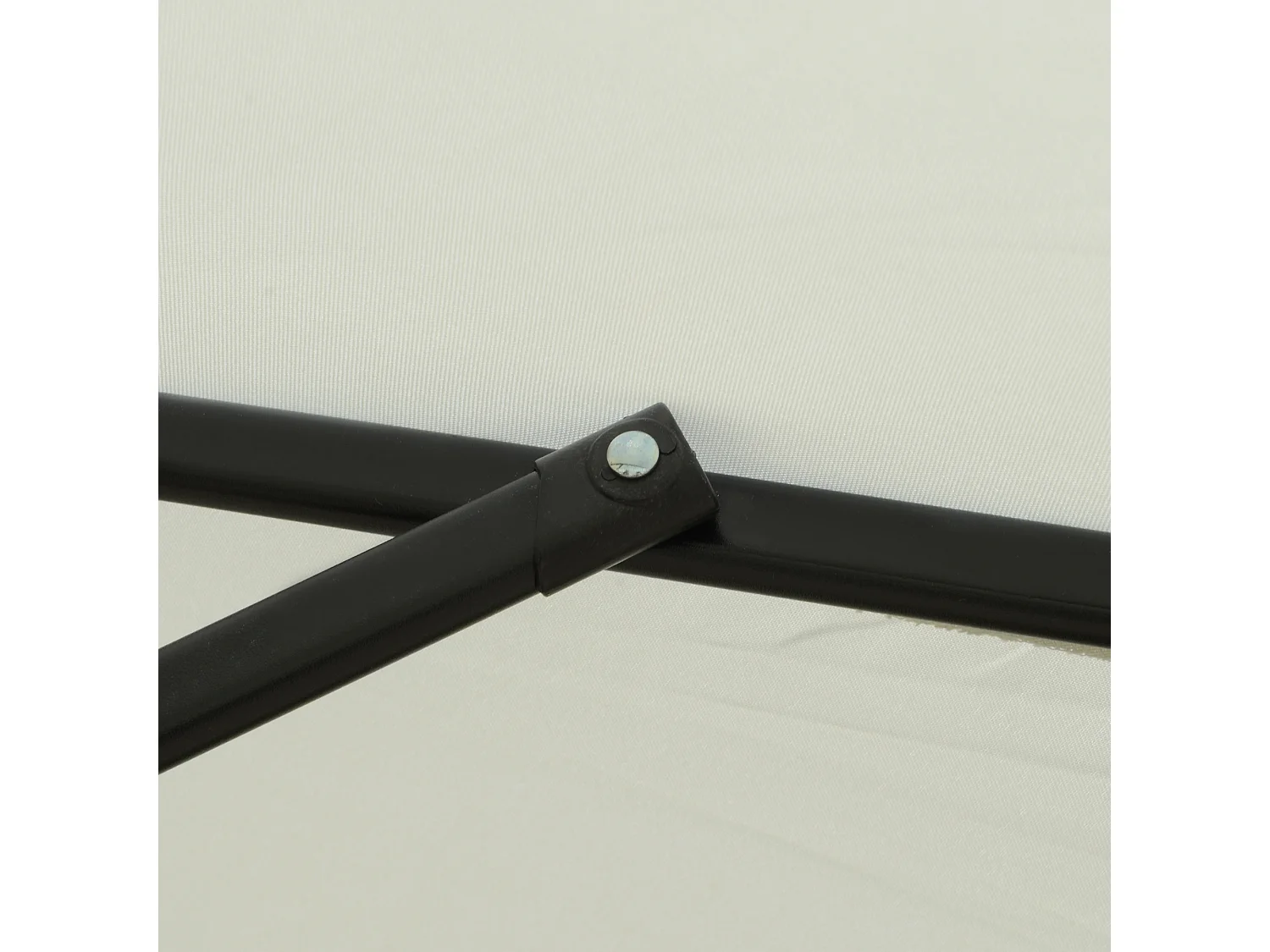 Ombrellone rotondo inclinabile da giardino con manovella bianco crema