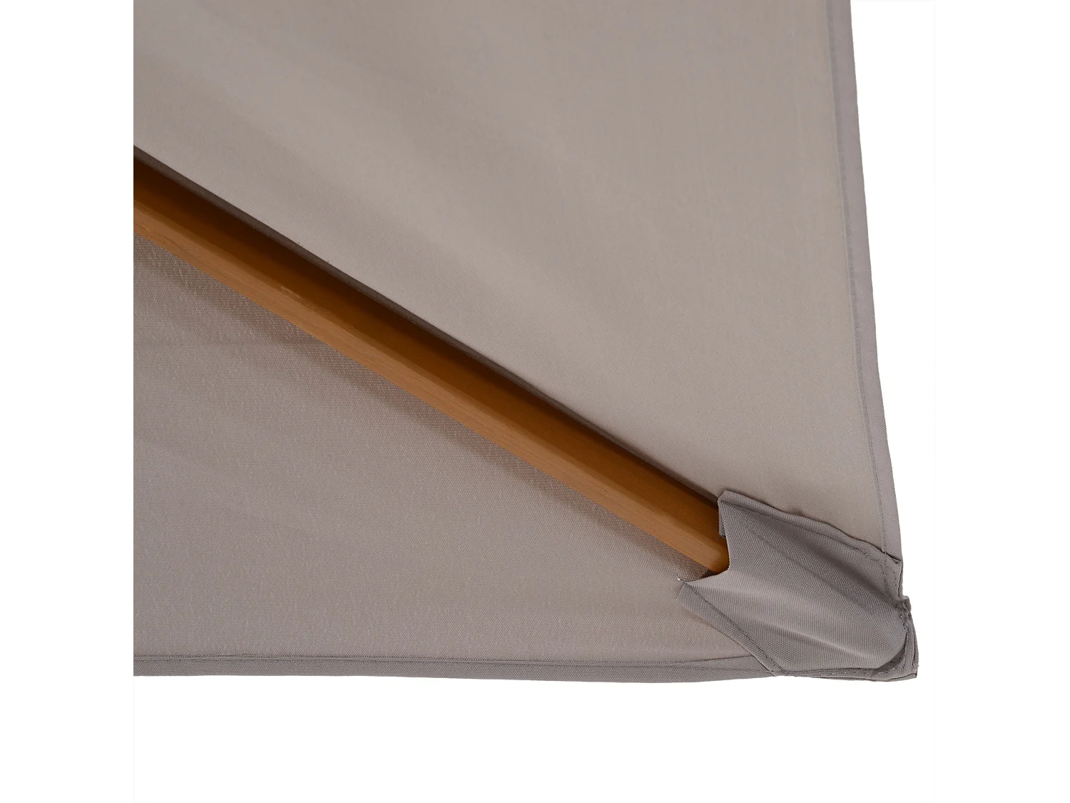 Ombrellone da giardino in legno 2x3m con copertura poliestere grigio