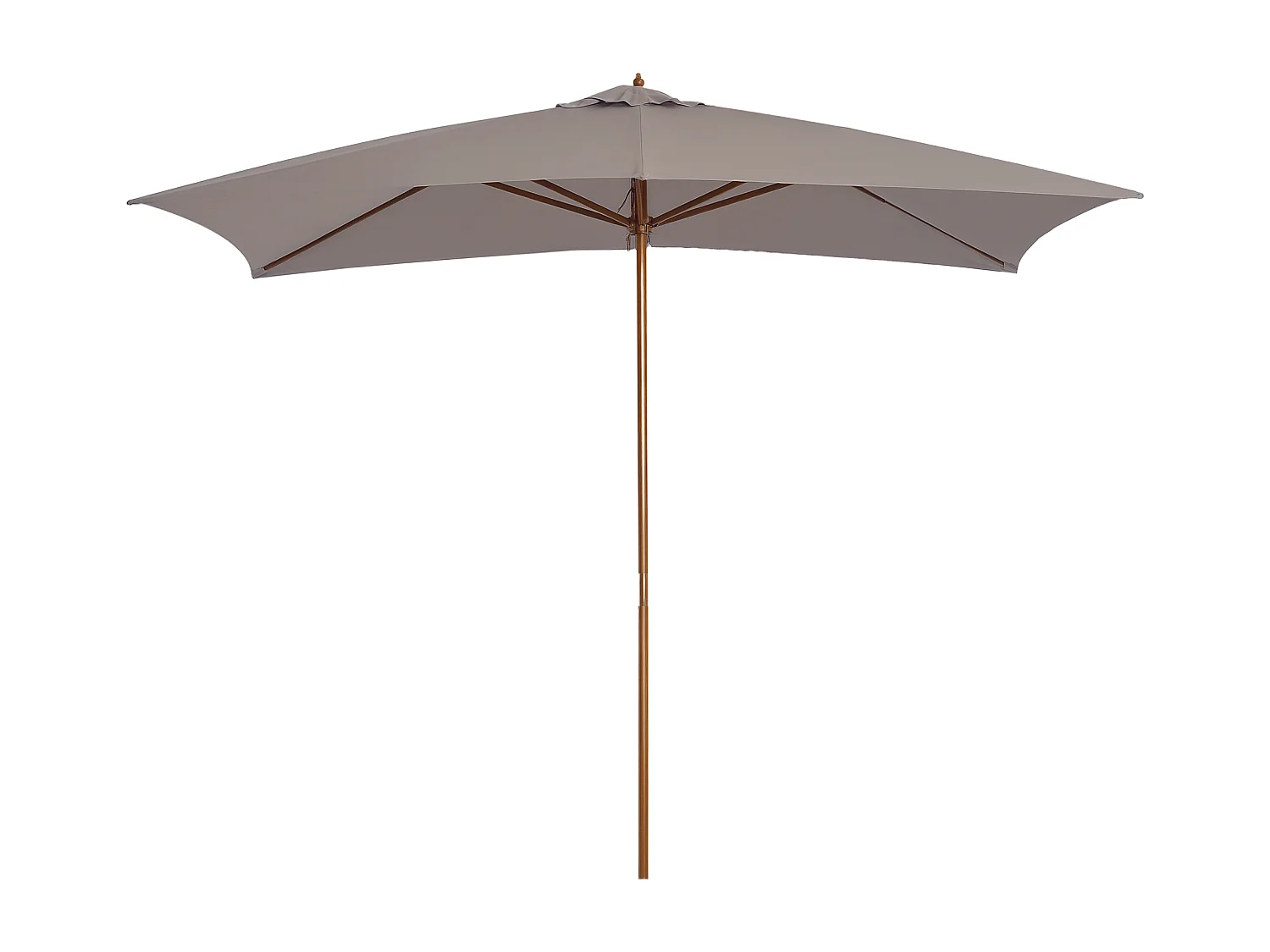 Ombrellone da giardino in legno 2x3m con copertura poliestere grigio