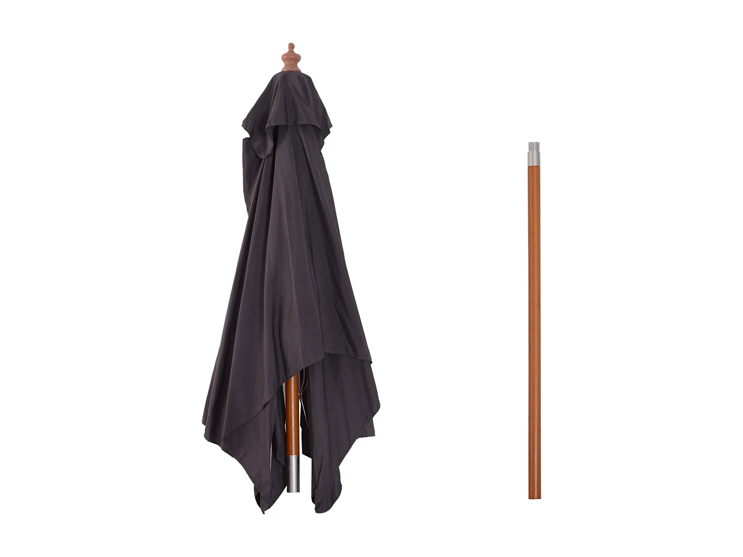 Ombrellone da giardino inclinabile 2x1.5m con palo in legno