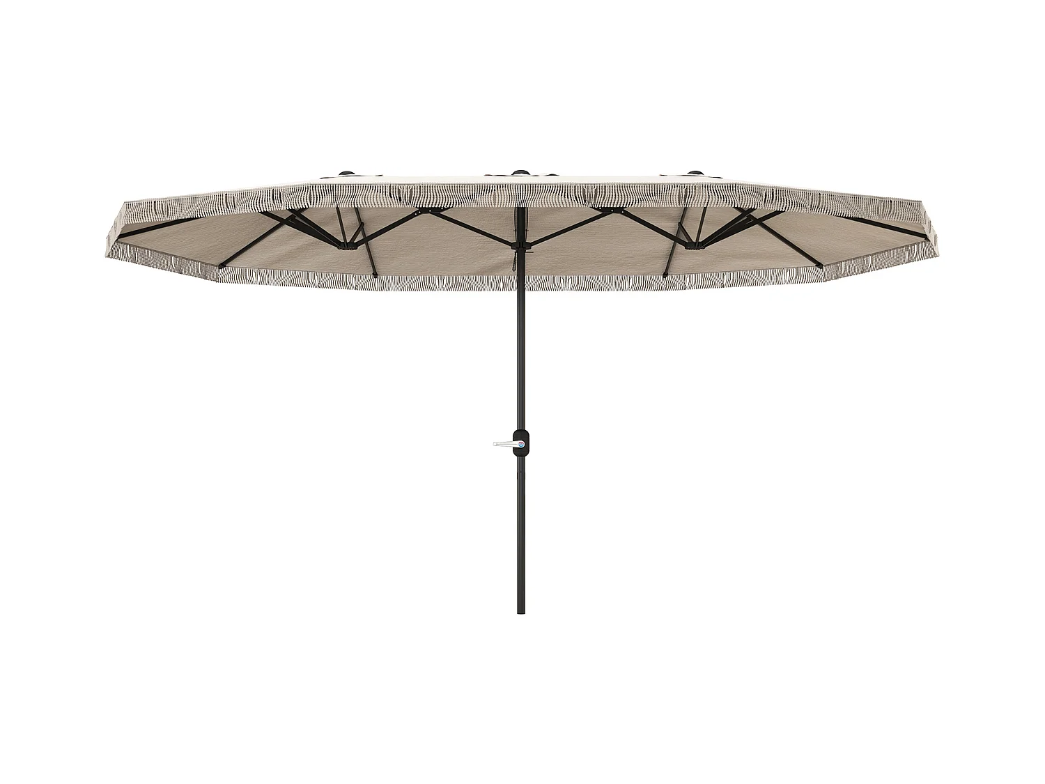 Ombrellone doppio a 12 stecche con manovella bianco crema