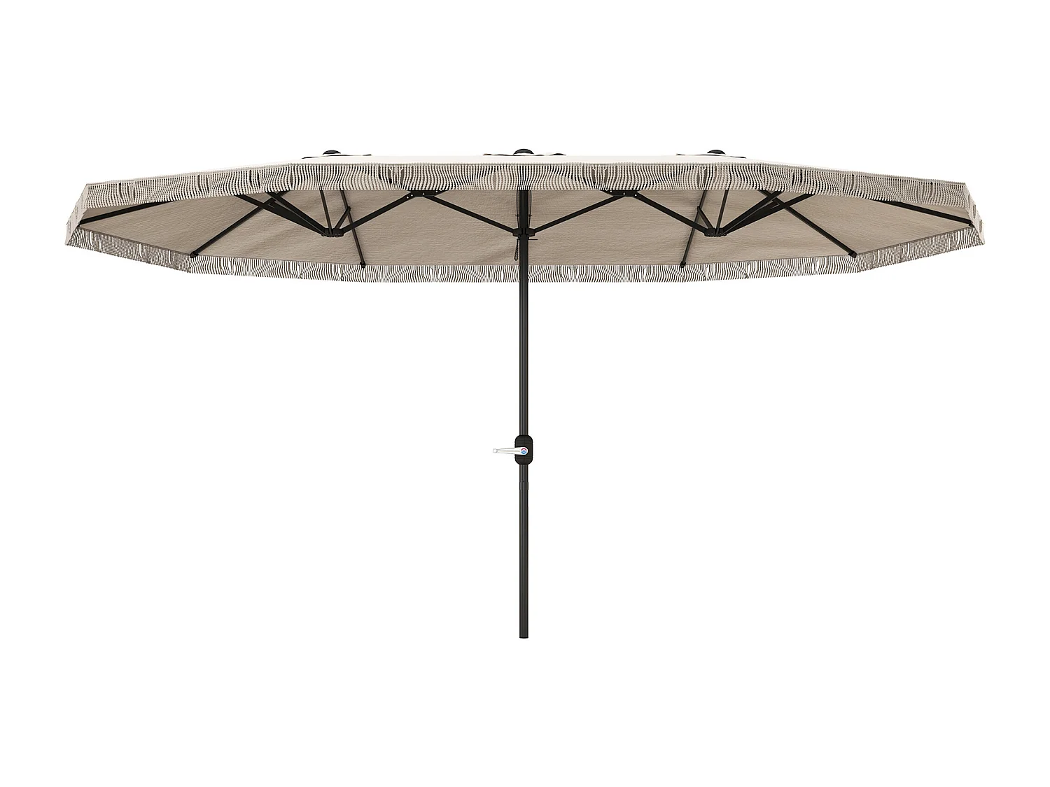 Ombrellone doppio a 12 stecche con manovella bianco crema