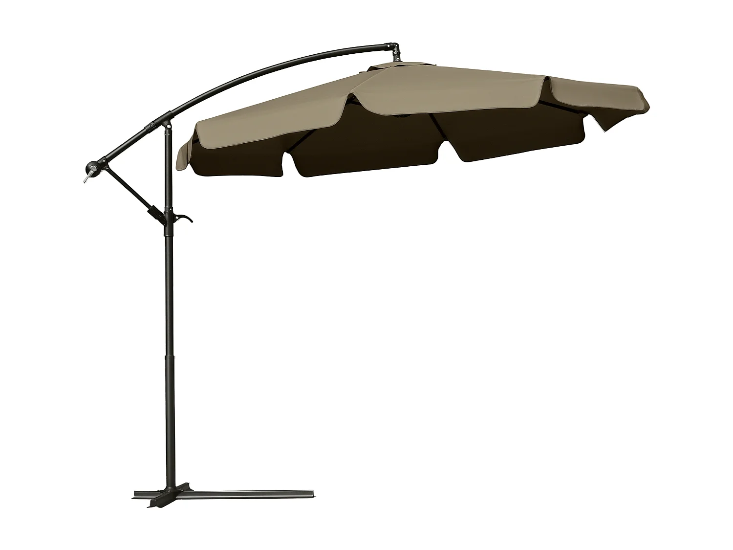 Ombrellone da giardino a braccio inclinabile con manovella caffè