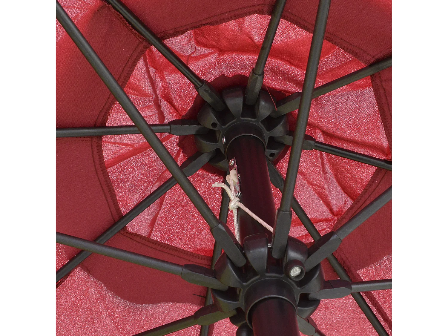 Ombrellone rotondo e regolabile su 3 angolazioni rosso vino e nero