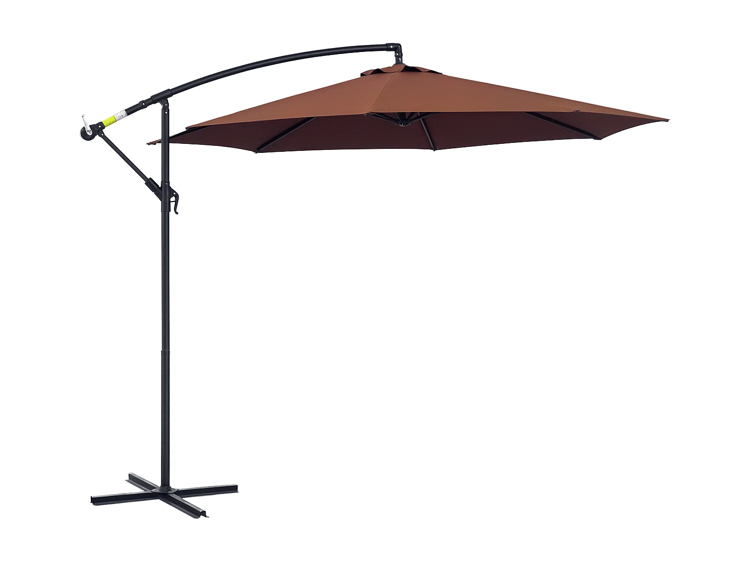 Ombrellone da giardino a braccio inclinabile 3x2.5 m marrone