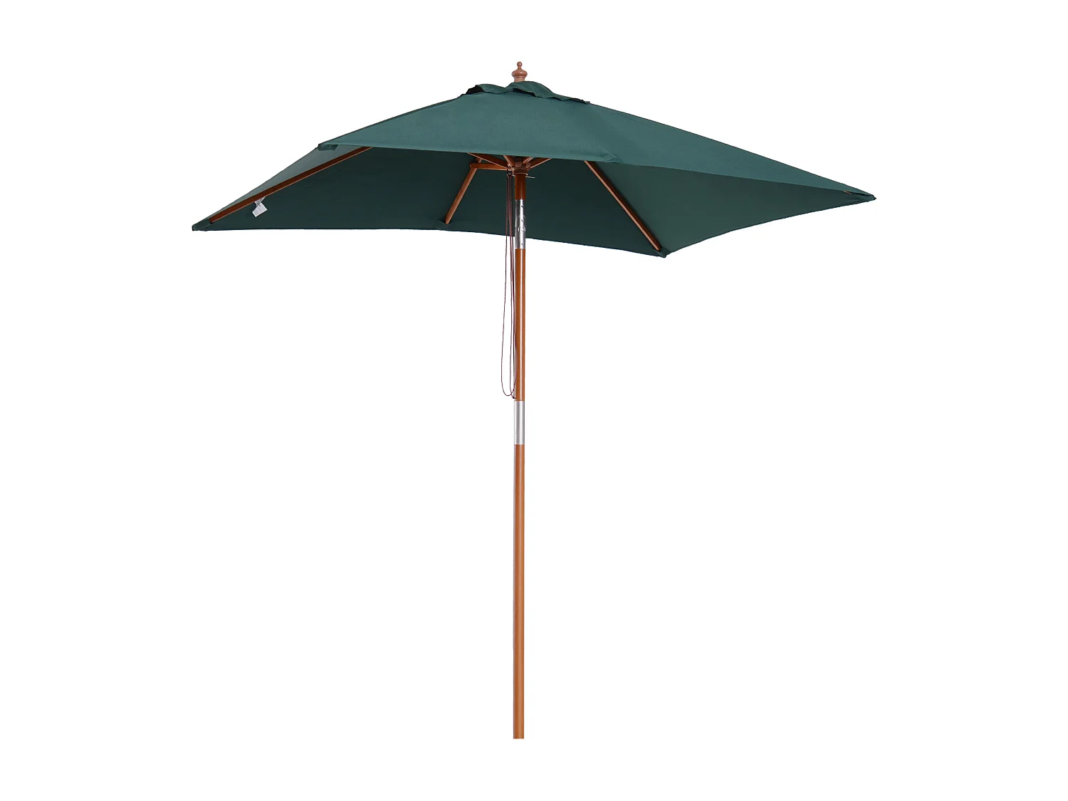 Ombrellone da giardino 2x1.5 m a 6 stecche con palo in legno