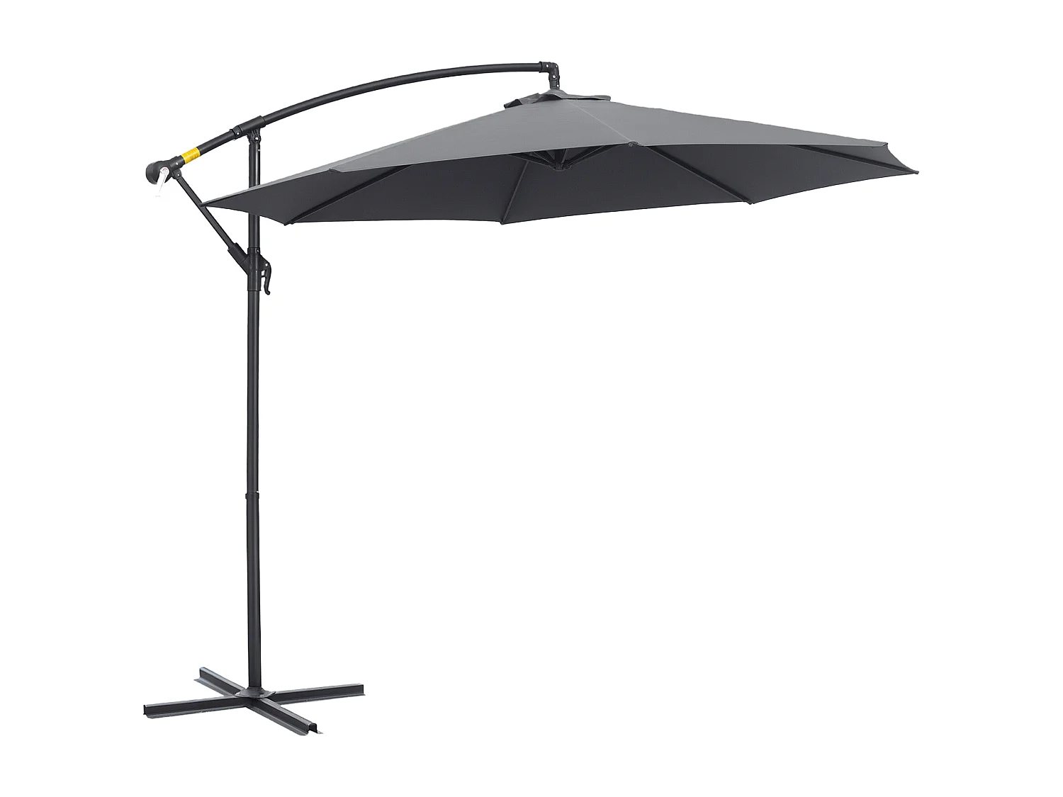 Ombrellone da giardino a braccio inclinabile 3x2.5 m grigio