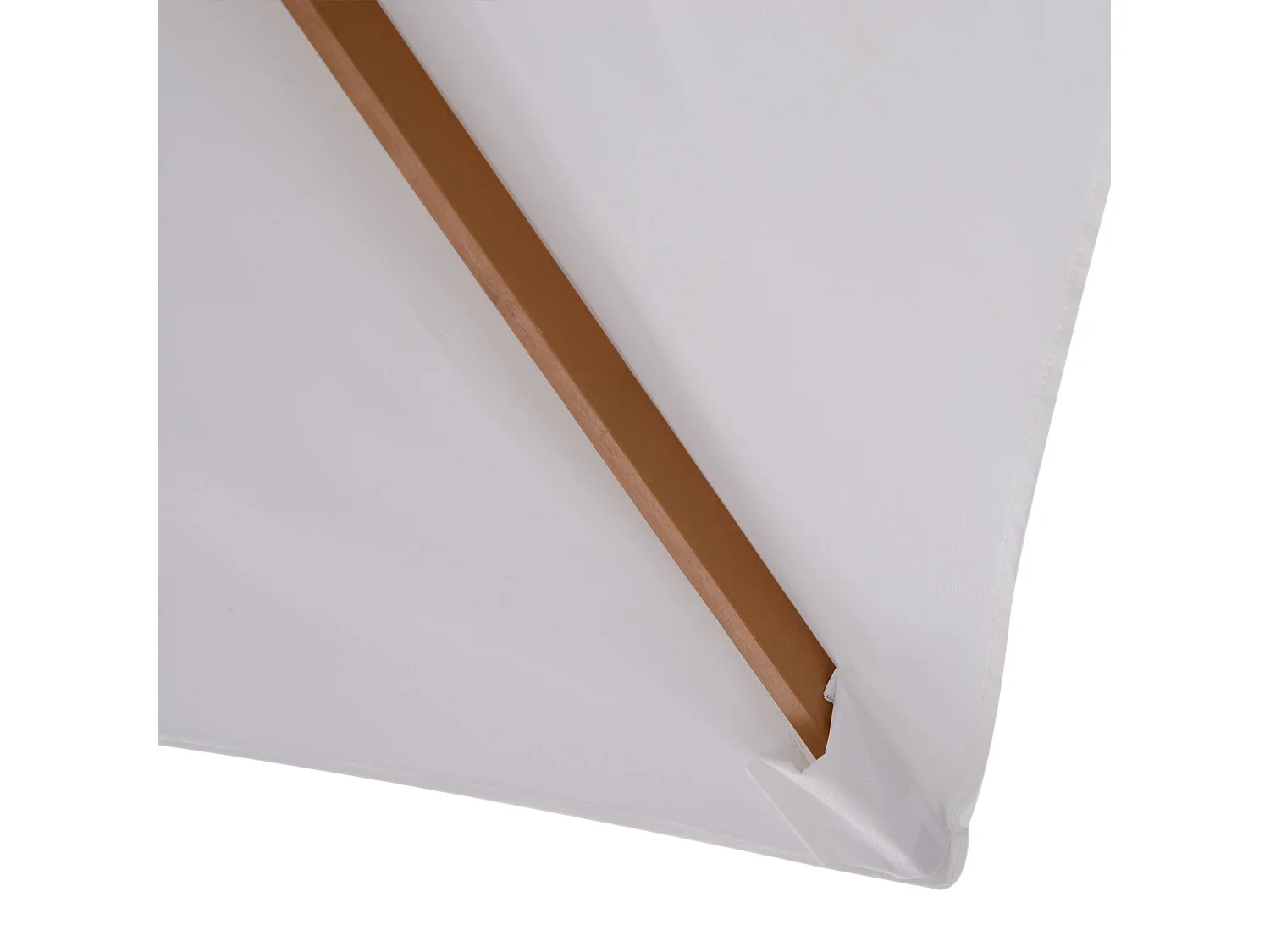 Ombrellone da giardino 2x3m in legno e poliestere bianco