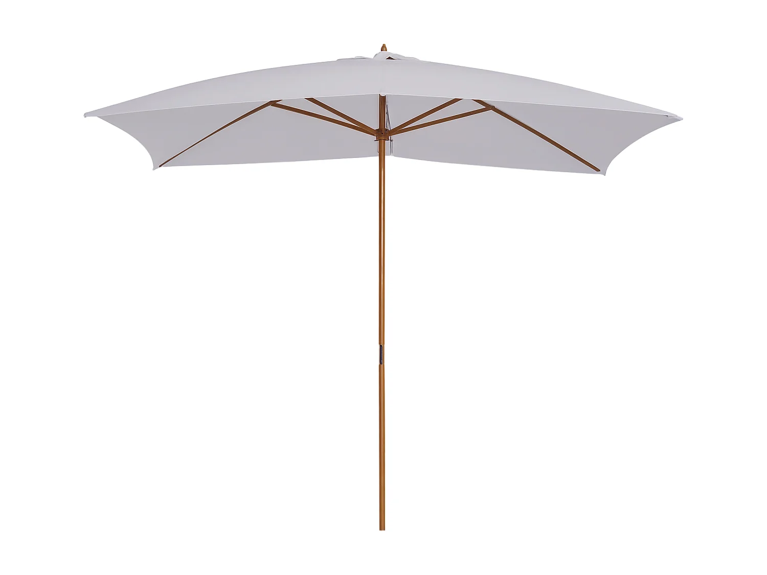 Ombrellone da giardino 2x3m in legno e poliestere bianco