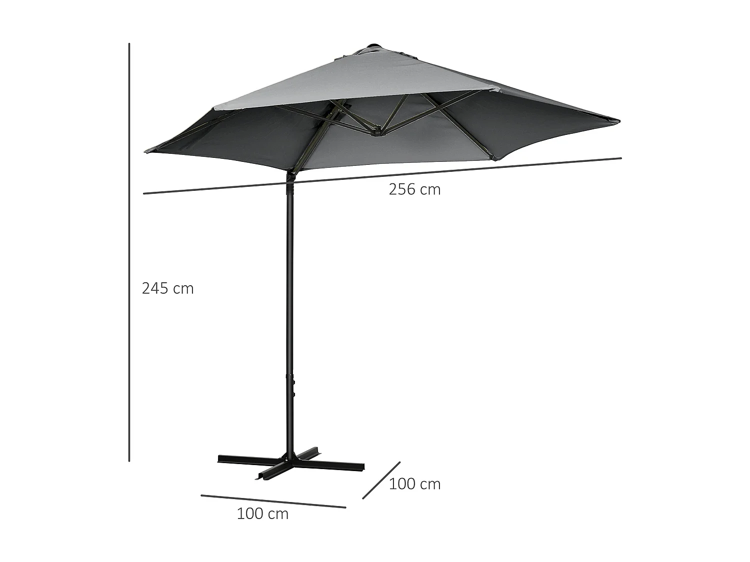 Ombrellone da terrazza con tettuccio ventilato in poliestere