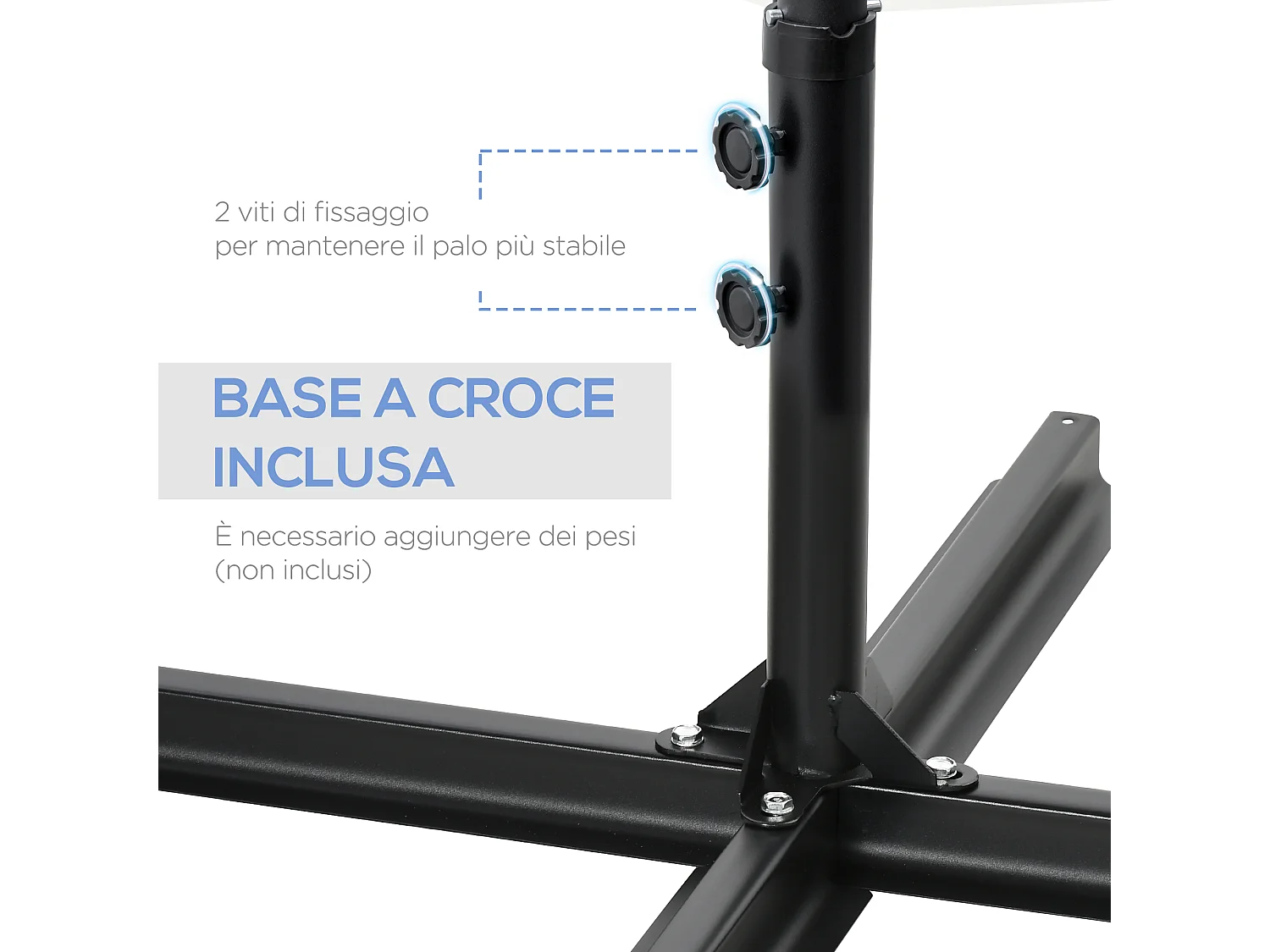 Ombrellone da terrazza con tettuccio ventilato in poliestere