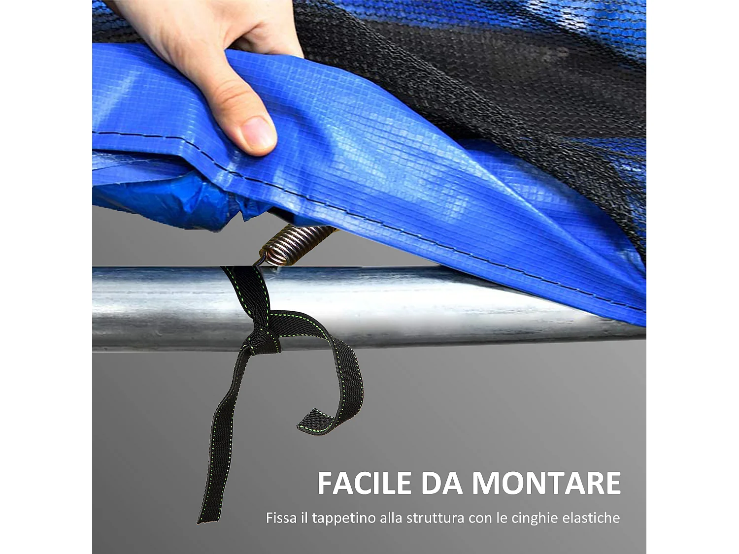 Copertura tappeto elastico ø244x30cm pieghevole e portatile