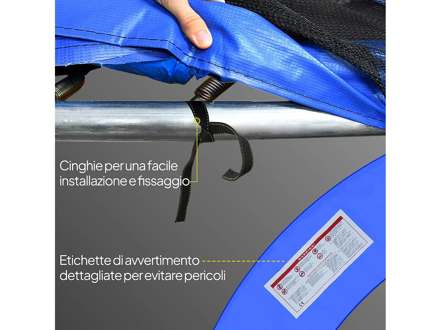Bordo di protezione trampolino elastico imbottito con copertura in pvc