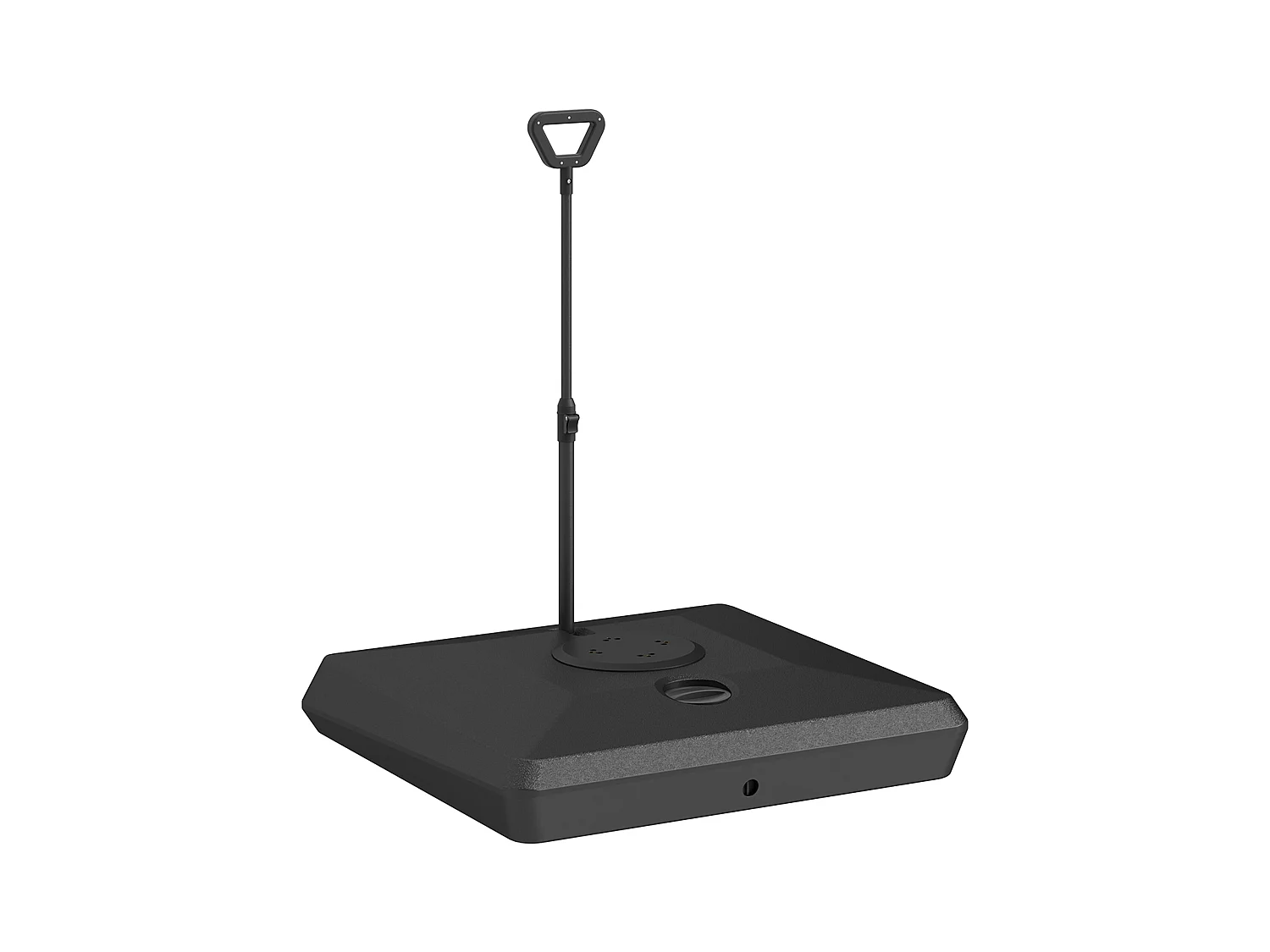 Base per ombrellone a sbalzo in hdpe con rotelle e maniglia nero