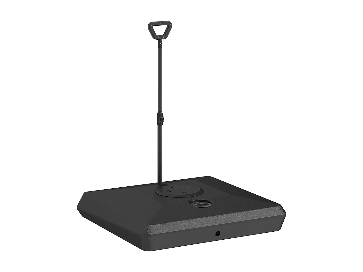 Base per ombrellone a sbalzo in hdpe con rotelle e maniglia nero