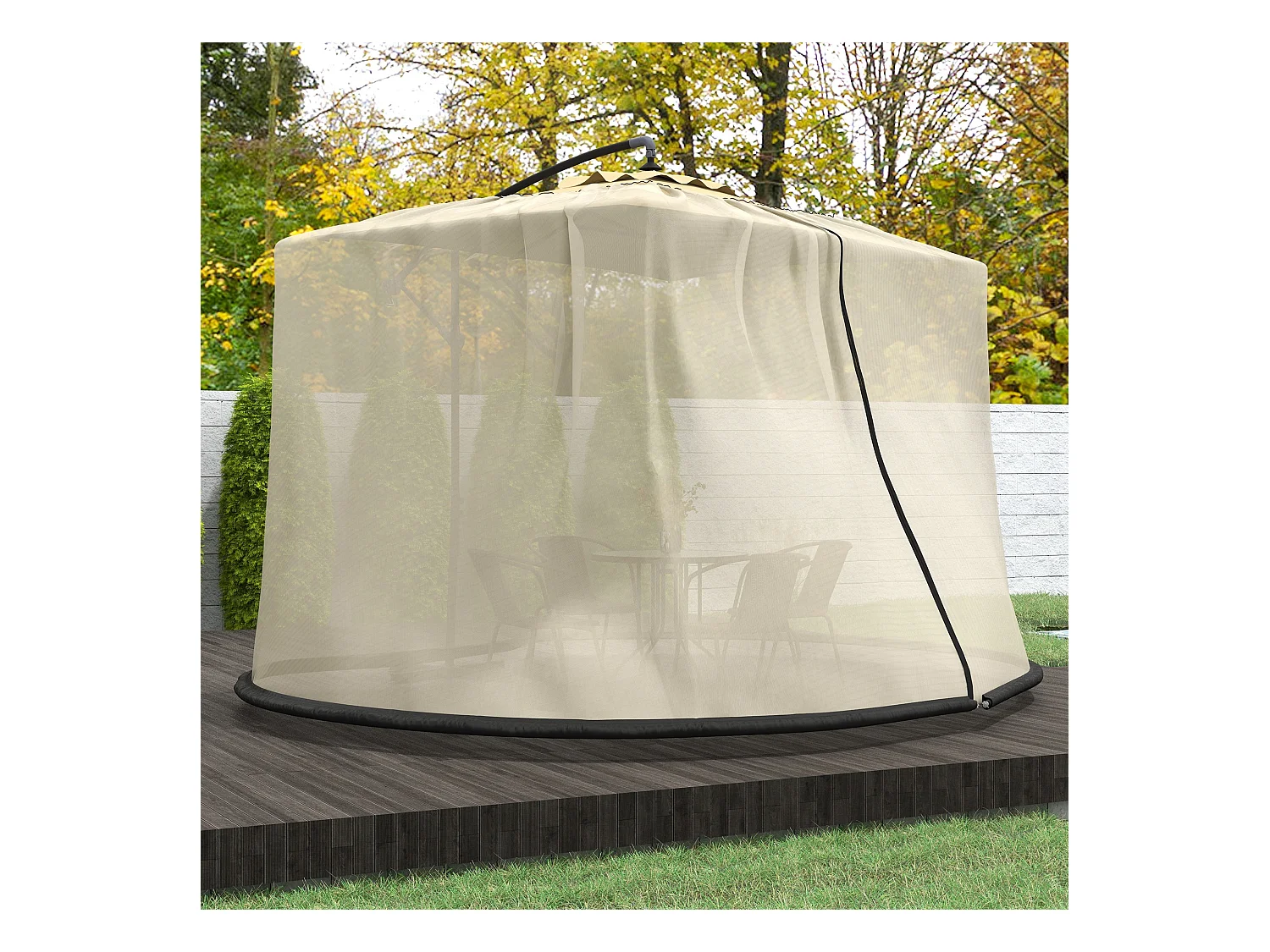 Tenda da sole 3x1.5m telescopica a parete avvolgibile beige