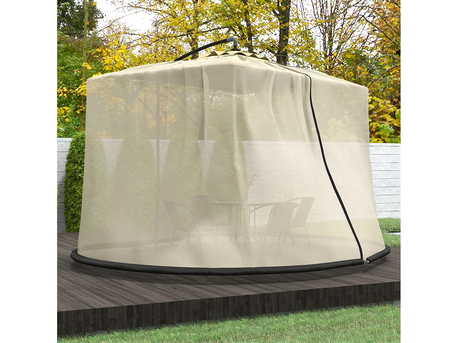 Tenda da sole 3x1.5m telescopica a parete avvolgibile beige